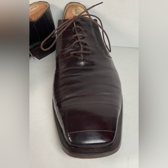 Mezlan Platinum Exotic Eel Skin Oxford Shoes 12 M Dark Mahogany Brown main image 11